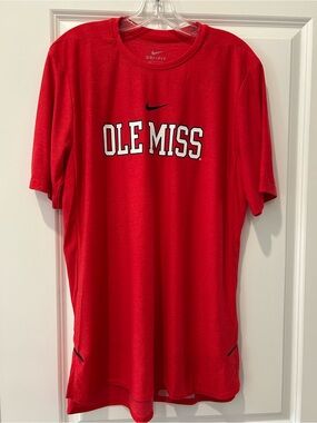 Nike Dri-FIT Ole Miss Red Athletic Tee-Medium